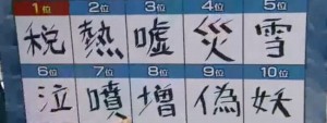 今年の漢字2014発表歴代漢字